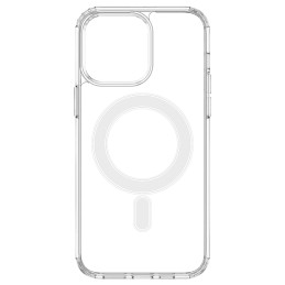 Skaidrus magnetinis dėklas su MagSafe iPhone 14 Pro Max su sidabriniu žiedu – skaidrus