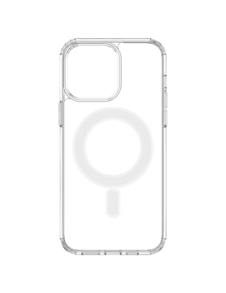 Skaidrus magnetinis dėklas su MagSafe iPhone 14 Pro Max su sidabriniu žiedu – skaidrus