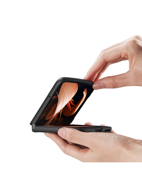 Dux Ducis Fino dėklas Motorola Razr 2022 dangtelis su silikoniniu rėmeliu juodas