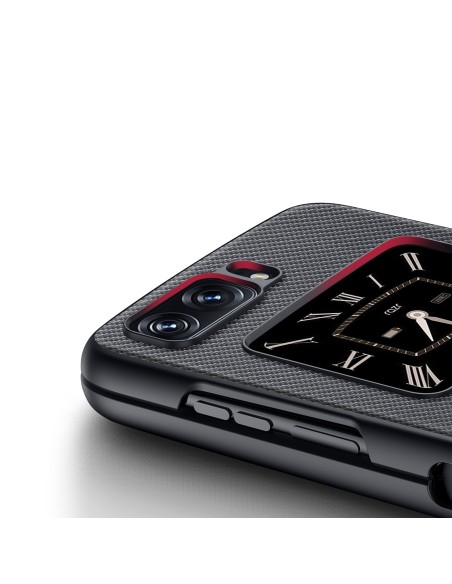 Dux Ducis Fino dėklas Motorola Razr 2022 dangtelis su silikoniniu rėmeliu juodas