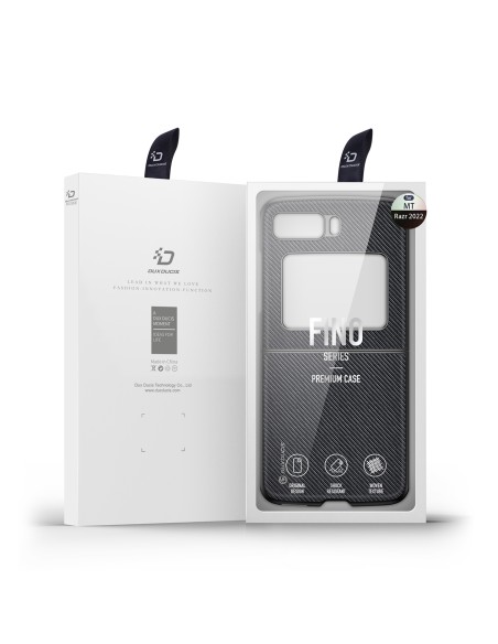 Dux Ducis Fino dėklas Motorola Razr 2022 dangtelis su silikoniniu rėmeliu juodas