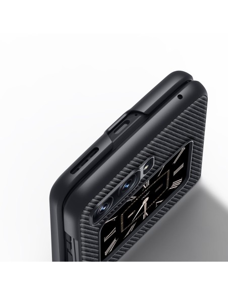 Dux Ducis Fino dėklas Motorola Razr 2022 dangtelis su silikoniniu rėmeliu juodas