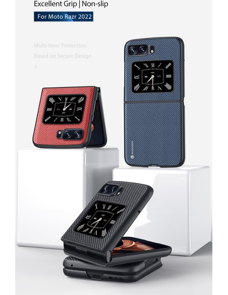 Dux Ducis Fino dėklas Motorola Razr 2022 dangtelis su silikoniniu rėmeliu juodas