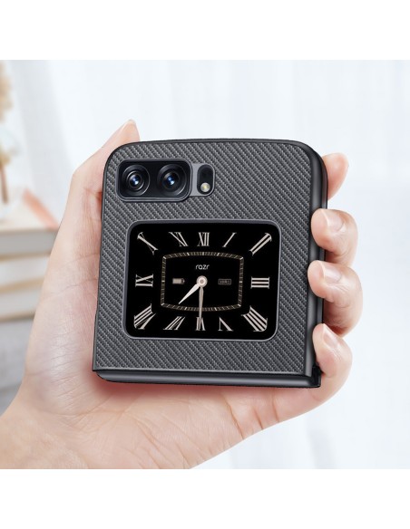 Dux Ducis Fino dėklas Motorola Razr 2022 dangtelis su silikoniniu rėmeliu juodas