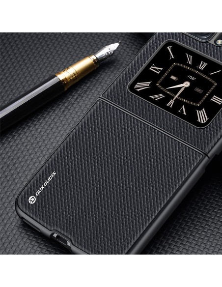 Dux Ducis Fino dėklas Motorola Razr 2022 dangtelis su silikoniniu rėmeliu juodas
