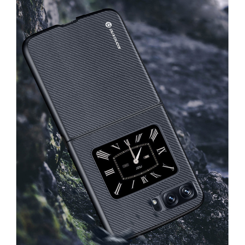 Dux Ducis Fino dėklas Motorola Razr 2022 dangtelis su silikoniniu rėmeliu juodas