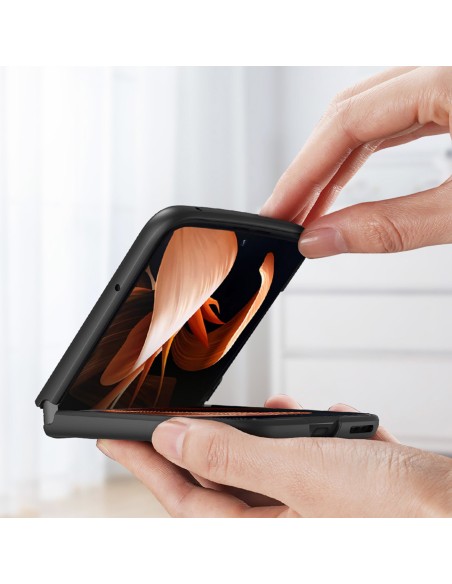 Dux Ducis Fino dėklas Motorola Razr 2022 dangtelis su silikoniniu rėmeliu juodas