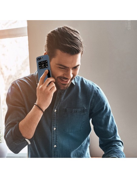 Dux Ducis Fino dėklas Motorola Razr 2022 dangtelis su silikoniniu rėmeliu juodas