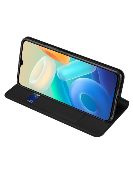 Dux Ducis Skin Pro Case Vivo Y16 / Y02s piniginės dėklo dangtelis su atverčiamu juodu Dux Ducis Skin Pro Case Vivo Y16 / Y02s piniginės dėklo dangtelis su atverčiamu juodu