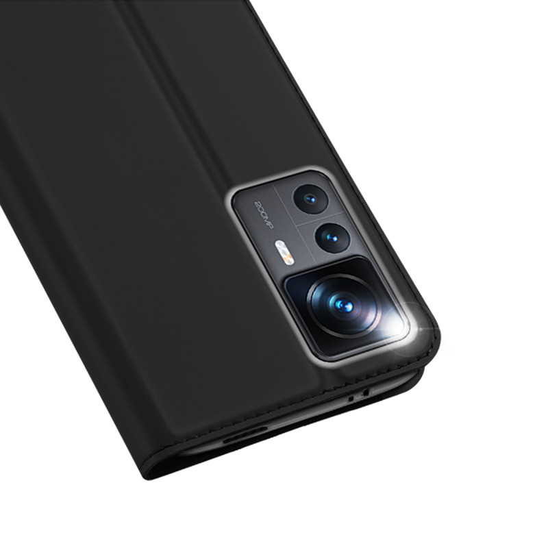 Dux Ducis Skin Pro dėklas Xiaomi 12T Pro / 12T piniginės dėklas, atverčiamas juodas dangtelis