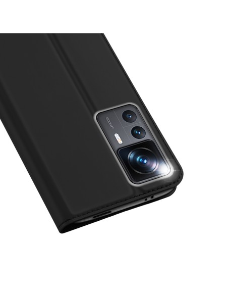 Dux Ducis Skin Pro dėklas Xiaomi 12T Pro / 12T piniginės dėklas, atverčiamas juodas dangtelis Dux Ducis Skin Pro dėklas Xiaomi 12T Pro / 12T piniginės dėklas, atverčiamas juodas dangtelis