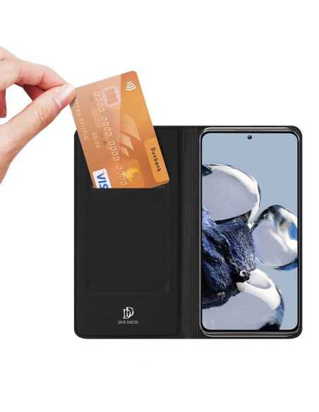 Dux Ducis Skin Pro dėklas Xiaomi 12T Pro / 12T piniginės dėklas, atverčiamas juodas dangtelis Dux Ducis Skin Pro dėklas Xiaomi 12T Pro / 12T piniginės dėklas, atverčiamas juodas dangtelis