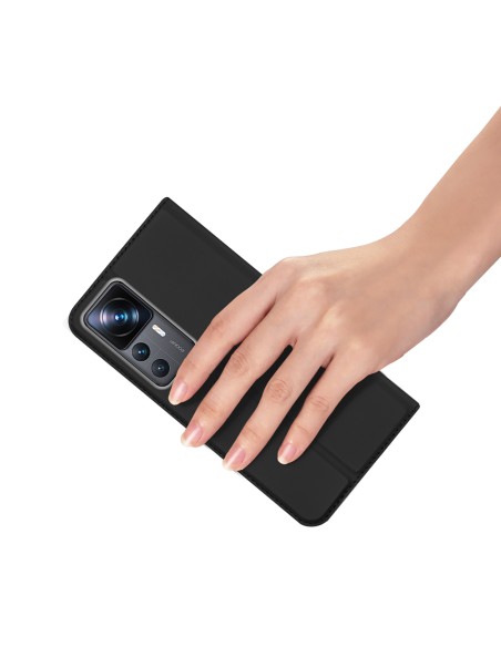 Dux Ducis Skin Pro dėklas Xiaomi 12T Pro / 12T piniginės dėklas, atverčiamas juodas dangtelis Dux Ducis Skin Pro dėklas Xiaomi 12T Pro / 12T piniginės dėklas, atverčiamas juodas dangtelis