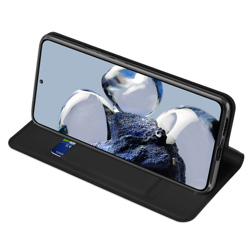 Dux Ducis Skin Pro dėklas Xiaomi 12T Pro / 12T piniginės dėklas, atverčiamas juodas dangtelis