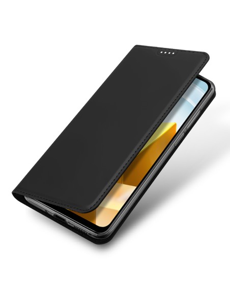 Dux Ducis Skin Pro dėklas Xiaomi Poco M5 piniginės dėklo dangtelis su juodu atvartu Dux Ducis Skin Pro dėklas Xiaomi Poco M5 piniginės dėklo dangtelis su juodu atvartu