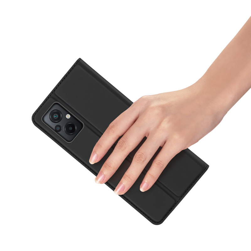 Dux Ducis Skin Pro dėklas Xiaomi Poco M5 piniginės dėklo dangtelis su juodu atvartu