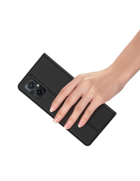 Dux Ducis Skin Pro dėklas Xiaomi Poco M5 piniginės dėklo dangtelis su juodu atvartu Dux Ducis Skin Pro dėklas Xiaomi Poco M5 piniginės dėklo dangtelis su juodu atvartu
