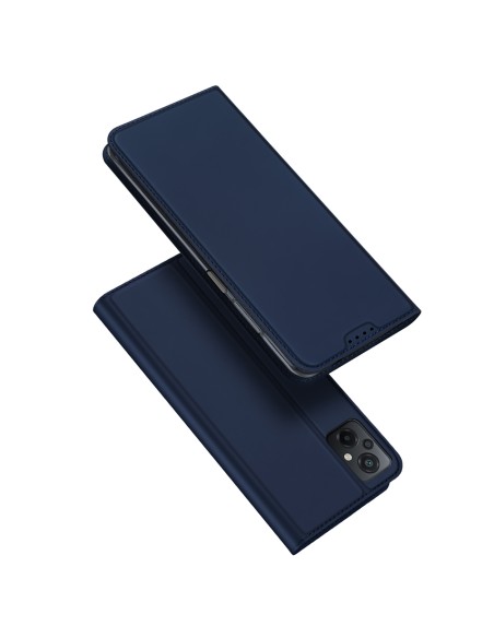Dux Ducis Skin Pro dėklas Xiaomi Poco M5 piniginės dėklo dangtelis su mėlynos spalvos atvartu Dux Ducis Skin Pro dėklas Xiaomi Poco M5 piniginės dėklo dangtelis su mėlynos spalvos atvartu