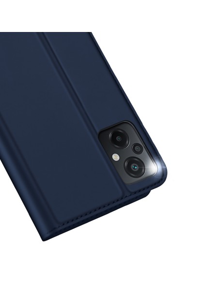 Dux Ducis Skin Pro dėklas Xiaomi Poco M5 piniginės dėklo dangtelis su mėlynos spalvos atvartu Dux Ducis Skin Pro dėklas Xiaomi Poco M5 piniginės dėklo dangtelis su mėlynos spalvos atvartu