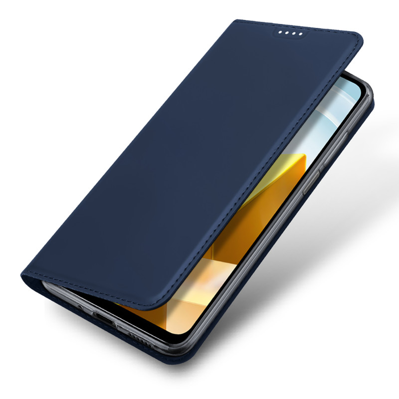 Dux Ducis Skin Pro dėklas Xiaomi Poco M5 piniginės dėklo dangtelis su mėlynos spalvos atvartu