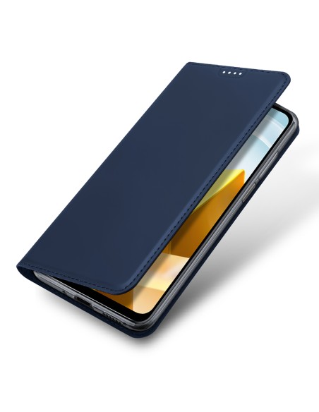 Dux Ducis Skin Pro dėklas Xiaomi Poco M5 piniginės dėklo dangtelis su mėlynos spalvos atvartu Dux Ducis Skin Pro dėklas Xiaomi Poco M5 piniginės dėklo dangtelis su mėlynos spalvos atvartu