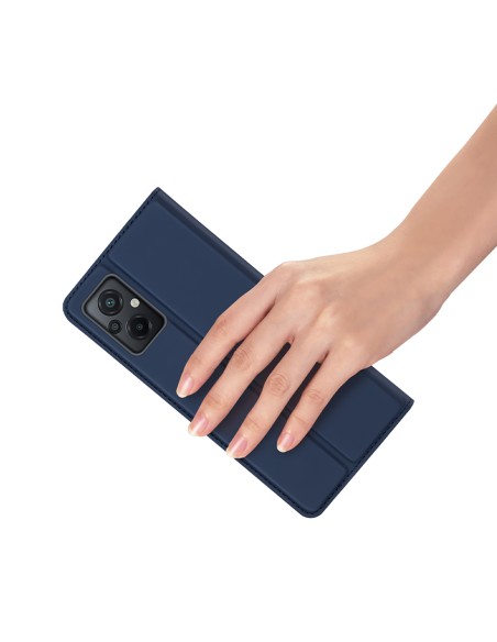 Dux Ducis Skin Pro dėklas Xiaomi Poco M5 piniginės dėklo dangtelis su mėlynos spalvos atvartu Dux Ducis Skin Pro dėklas Xiaomi Poco M5 piniginės dėklo dangtelis su mėlynos spalvos atvartu