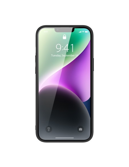 Dux Ducis Yolo iPhone 14 dėklas, elegantiškas dangtelis iš juodos ekologiškos odos Dux Ducis Yolo iPhone 14 dėklas, elegantiškas dangtelis iš juodos ekologiškos odos