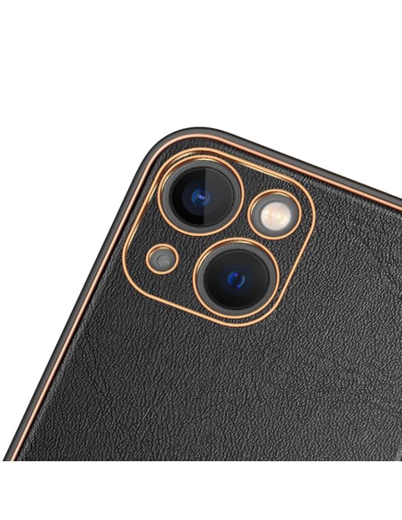 Dux Ducis Yolo iPhone 14 Plus dėklas, elegantiškas juodos spalvos ekologiškos odos dėklas Dux Ducis Yolo iPhone 14 Plus dėklas, elegantiškas juodos spalvos ekologiškos odos dėklas