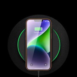 Dux Ducis Yolo iPhone 14 Plus dėklas, elegantiškas dėklas pagamintas iš rudos ekologiškos odos