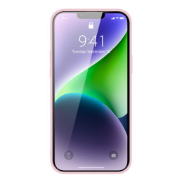 Dux Ducis Yolo dėklas iPhone 14 Plus, elegantiškas dangtelis iš ekologiškos odos, rožinis