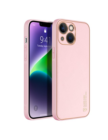 Dux Ducis Yolo dėklas iPhone 14 Plus, elegantiškas dangtelis iš ekologiškos odos, rožinis Dux Ducis Yolo dėklas iPhone 14 Plus, elegantiškas dangtelis iš ekologiškos odos, rožinis