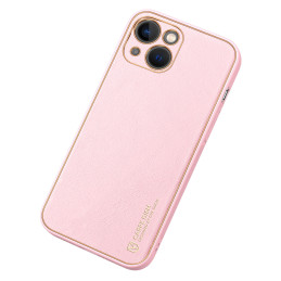 Dux Ducis Yolo dėklas iPhone 14 Plus, elegantiškas dangtelis iš ekologiškos odos, rožinis