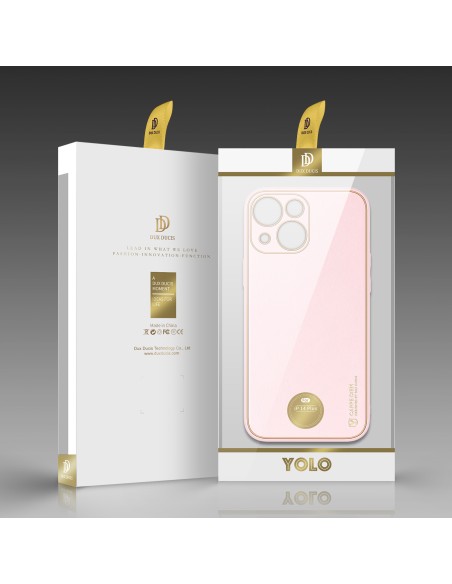 Dux Ducis Yolo dėklas iPhone 14 Plus, elegantiškas dangtelis iš ekologiškos odos, rožinis Dux Ducis Yolo dėklas iPhone 14 Plus, elegantiškas dangtelis iš ekologiškos odos, rožinis