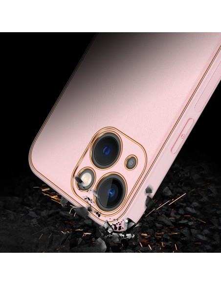 Dux Ducis Yolo dėklas iPhone 14 Plus, elegantiškas dangtelis iš ekologiškos odos, rožinis Dux Ducis Yolo dėklas iPhone 14 Plus, elegantiškas dangtelis iš ekologiškos odos, rožinis