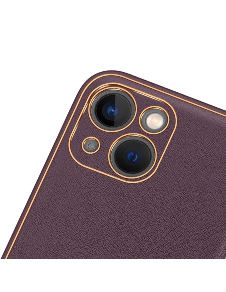 Dux Ducis Yolo iPhone 14 Plus dėklas, elegantiškas dėklas pagamintas iš violetinės ekologiškos odos Dux Ducis Yolo iPhone 14 Plus dėklas, elegantiškas dėklas pagamintas iš violetinės ekologiškos odos