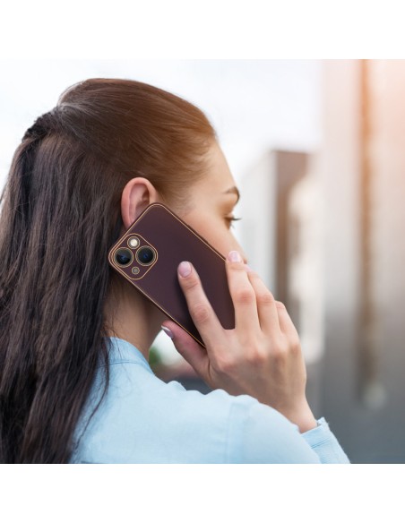 Dux Ducis Yolo iPhone 14 Plus dėklas, elegantiškas dėklas pagamintas iš violetinės ekologiškos odos Dux Ducis Yolo iPhone 14 Plus dėklas, elegantiškas dėklas pagamintas iš violetinės ekologiškos odos