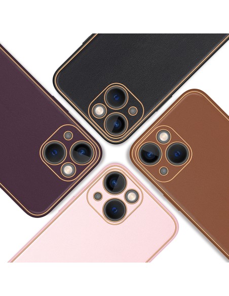 Dux Ducis Yolo iPhone 14 Plus dėklas, elegantiškas dėklas pagamintas iš violetinės ekologiškos odos Dux Ducis Yolo iPhone 14 Plus dėklas, elegantiškas dėklas pagamintas iš violetinės ekologiškos odos