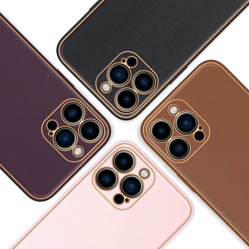 Dux Ducis Yolo dėklas iPhone 14 Pro Max, elegantiškas dangtelis iš rudos ekologiškos odos