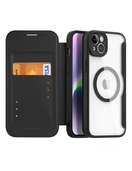 Dux Ducis Skin X Pro dėklas iPhone 14 Plus magnetinis MagSafe dangtelis su juodu atvartu Dux Ducis Skin X Pro dėklas iPhone 14 Plus magnetinis MagSafe dangtelis su juodu atvartu