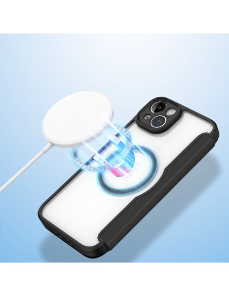 Dux Ducis Skin X Pro dėklas iPhone 14 Plus magnetinis MagSafe dangtelis su juodu atvartu Dux Ducis Skin X Pro dėklas iPhone 14 Plus magnetinis MagSafe dangtelis su juodu atvartu