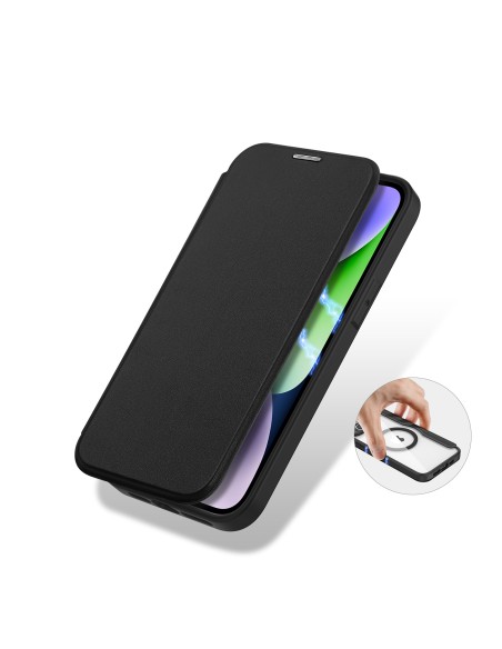 Dux Ducis Skin X Pro dėklas iPhone 14 Plus magnetinis MagSafe dangtelis su juodu atvartu Dux Ducis Skin X Pro dėklas iPhone 14 Plus magnetinis MagSafe dangtelis su juodu atvartu