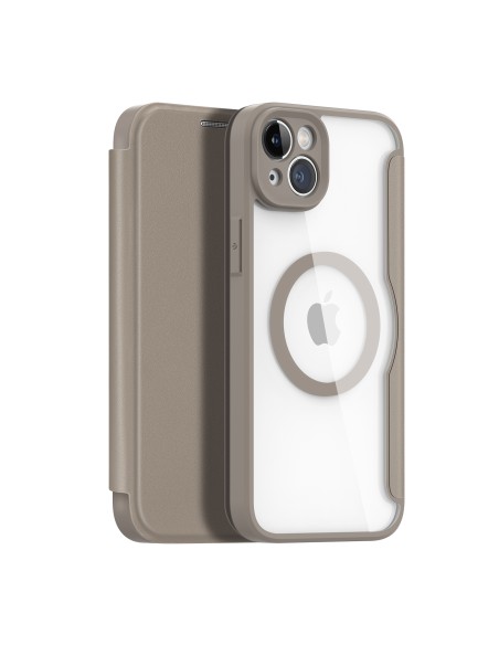 Dux Ducis Skin X Pro dėklas iPhone 14 Plus magnetinis MagSafe dangtelis su smėlio spalvos atvartu Dux Ducis Skin X Pro dėklas iPhone 14 Plus magnetinis MagSafe dangtelis su smėlio spalvos atvartu