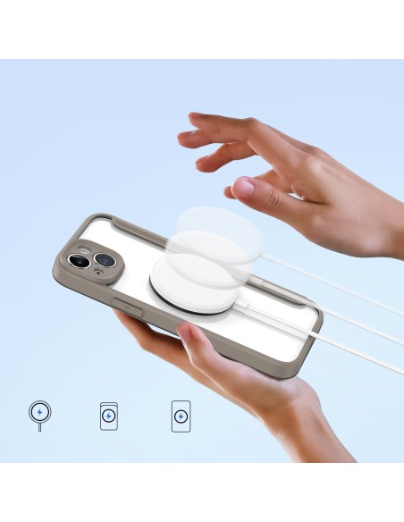Dux Ducis Skin X Pro dėklas iPhone 14 Plus magnetinis MagSafe dangtelis su smėlio spalvos atvartu Dux Ducis Skin X Pro dėklas iPhone 14 Plus magnetinis MagSafe dangtelis su smėlio spalvos atvartu