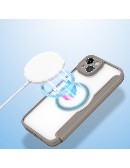 Dux Ducis Skin X Pro dėklas iPhone 14 Plus magnetinis MagSafe dangtelis su smėlio spalvos atvartu Dux Ducis Skin X Pro dėklas iPhone 14 Plus magnetinis MagSafe dangtelis su smėlio spalvos atvartu