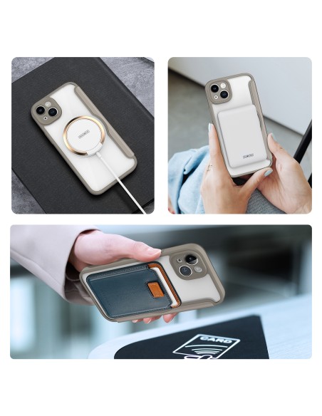 Dux Ducis Skin X Pro dėklas iPhone 14 Plus magnetinis MagSafe dangtelis su smėlio spalvos atvartu Dux Ducis Skin X Pro dėklas iPhone 14 Plus magnetinis MagSafe dangtelis su smėlio spalvos atvartu
