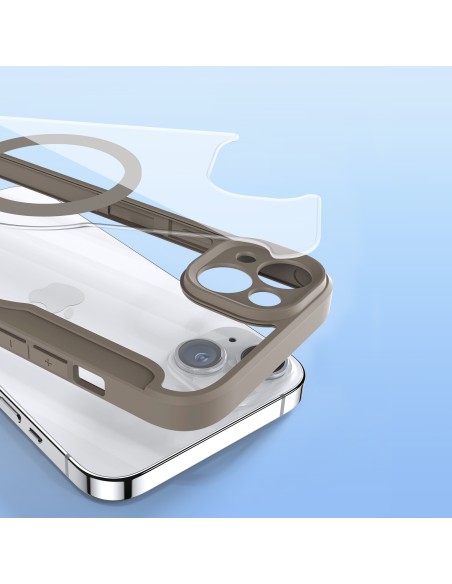 Dux Ducis Skin X Pro dėklas iPhone 14 Plus magnetinis MagSafe dangtelis su smėlio spalvos atvartu Dux Ducis Skin X Pro dėklas iPhone 14 Plus magnetinis MagSafe dangtelis su smėlio spalvos atvartu