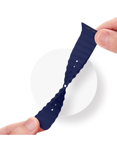 Dux Ducis laikrodžio dirželis 9 / 8 / 7 / 6 / 5 / 4 / 3 / 2 / SE (41 / 40 / 38 mm) Silikoninė apyrankė tamsiai mėlyna („...