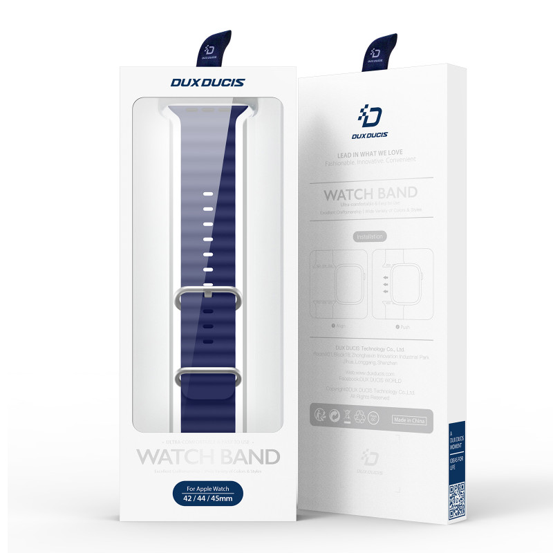 Dux Ducis laikrodžio dirželis 9 / 8 / 7 / 6 / 5 / 4 / 3 / 2 / SE (41 / 40 / 38 mm) Silikoninė apyrankė tamsiai mėlyna („...