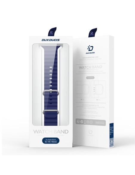 Dux Ducis laikrodžio dirželis 9 / 8 / 7 / 6 / 5 / 4 / 3 / 2 / SE (41 / 40 / 38 mm) Silikoninė apyrankė tamsiai mėlyna („...