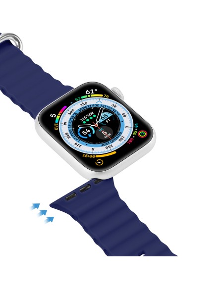 Dux Ducis laikrodžio dirželis 9 / 8 / 7 / 6 / 5 / 4 / 3 / 2 / SE (41 / 40 / 38 mm) Silikoninė apyrankė tamsiai mėlyna („...